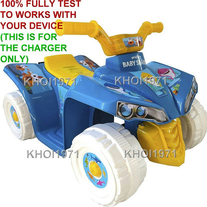6V AC Wall Charger Adapter for Baby Shark Quad Ride-On Toy Blue