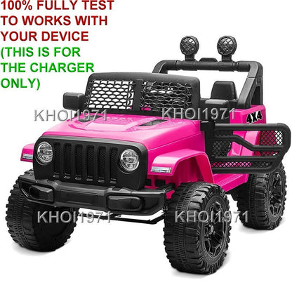 AC Wall Charger Adapter for Kidzone 12V Ride-On Race Car Jeep with Remote Control Battery