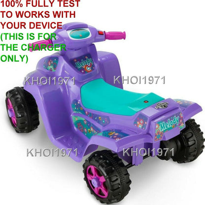 6-Volt AC Wall Charger Adapter for Kid Trax Melody Toddler Quad Ride-On KT1014TG