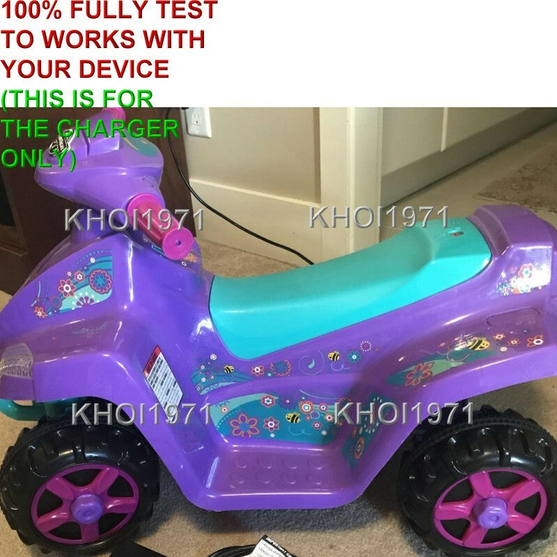 AC Wall Charger Adapter for KT1161 Kidtrax Moto Trax Toddler Quad Ride-On Melody