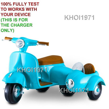 AC Wall Charger Adapter for KT1278WM Kidtrax Teddy Bear Side Ride-On Scooter