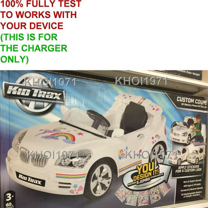6V White Ride-On Charger AC Adapter for KT1327TG Kidtrax Custom Coupe