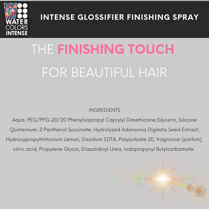 Watercolors Intense Hair Glossifier, Anti Frizz & UV Protector Finishing Spray 4 oz