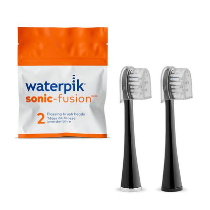 Waterpik Sonic-Fusion Compact Replacement Flossing Brush Heads, Black, 2 Count