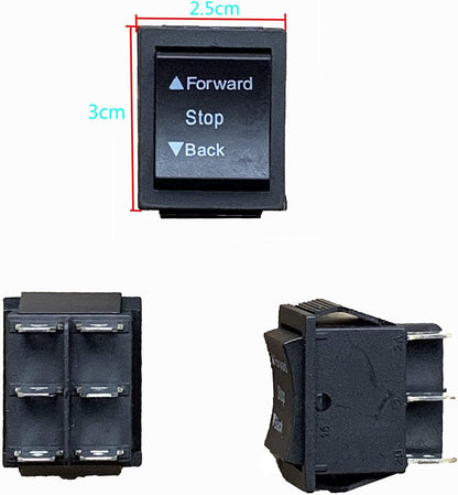 Electric Powered 4-Wheel Gear Switch for Children with Forward, Stop, and Reverse Controls