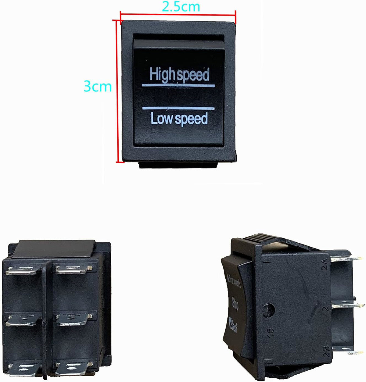 Electric Powered 4-Wheel Replacement with High and Low Speed Switch for Children