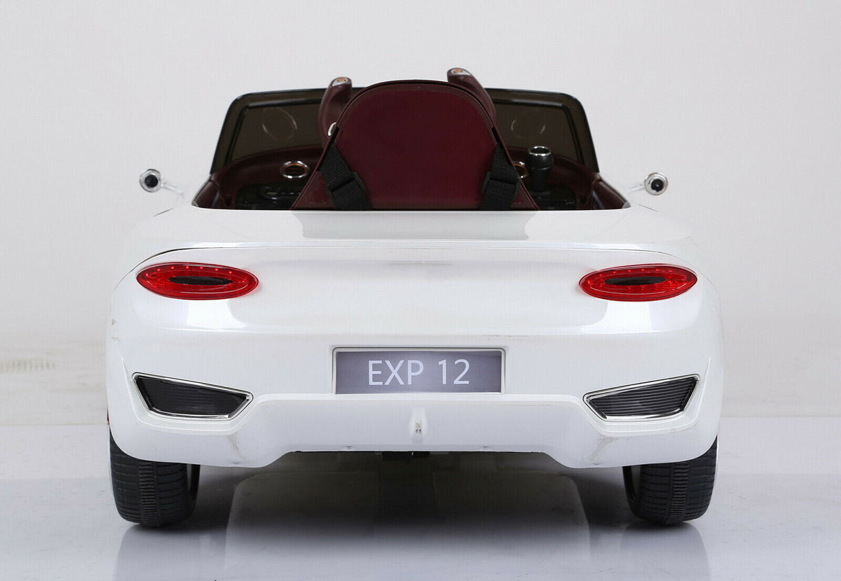 White Bentley Style Kids Electric Ride On Car with Remote Control - Perfect Gift for Little Drivers