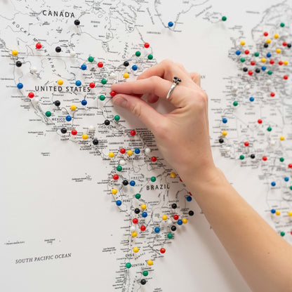 World Map on Canvas - White