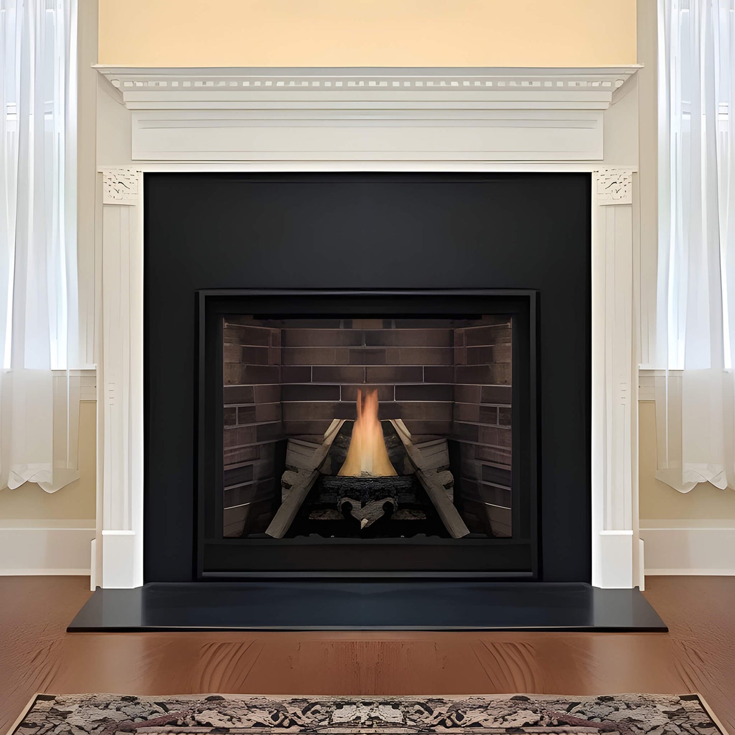 White Mountain Hearth (Empire) Tahoe 36-Inch Clean Face Direct Vent Natural Gas Traditional Premium Fireplace [DVCP36BP30N/70N] (SAK26519)