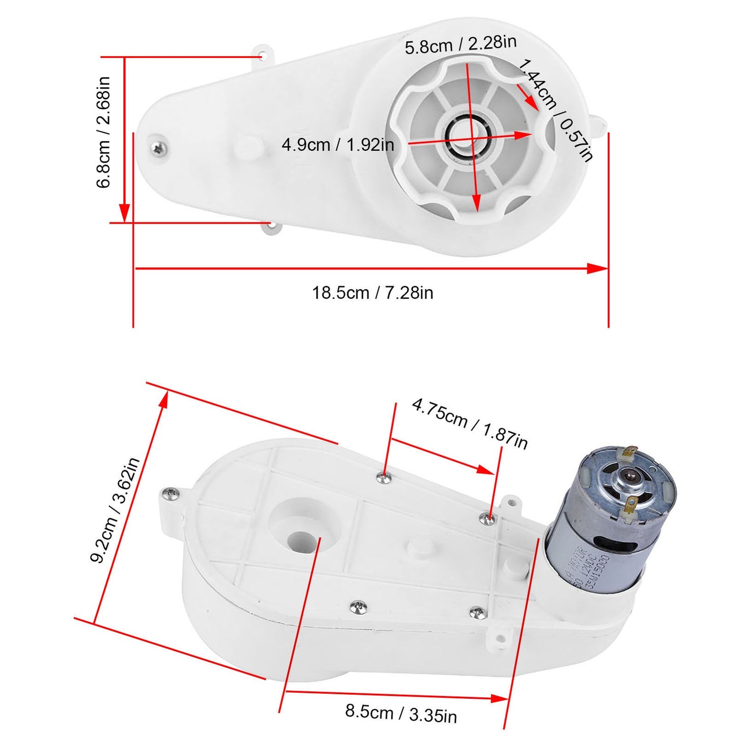 Electric 6V 15000rpm Motor Gearbox for Kids' Toy Vehicle Parts