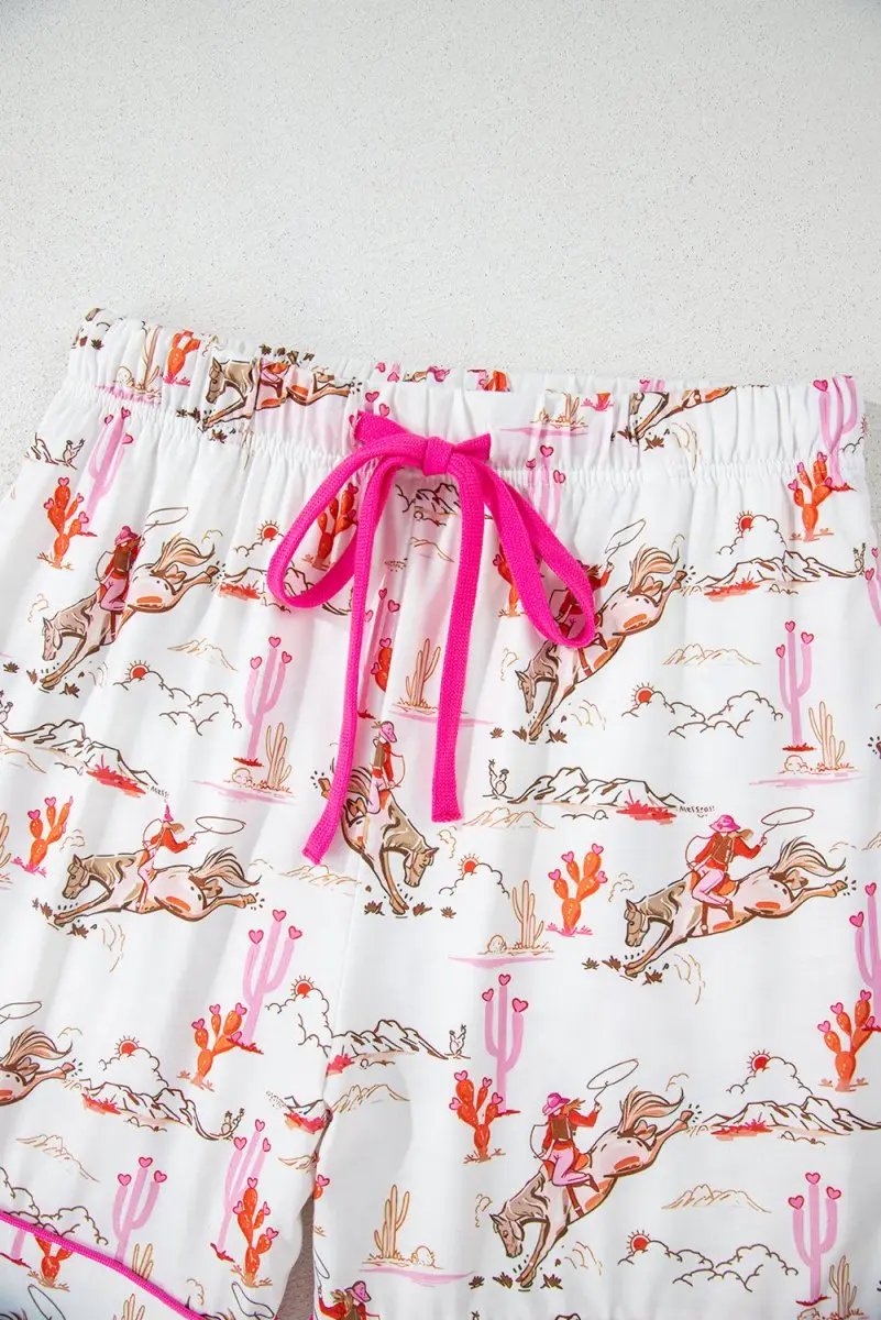 Shirts Love Salve White Western Sleepwear Women's Pajama Set Summer Home Wear Comfy