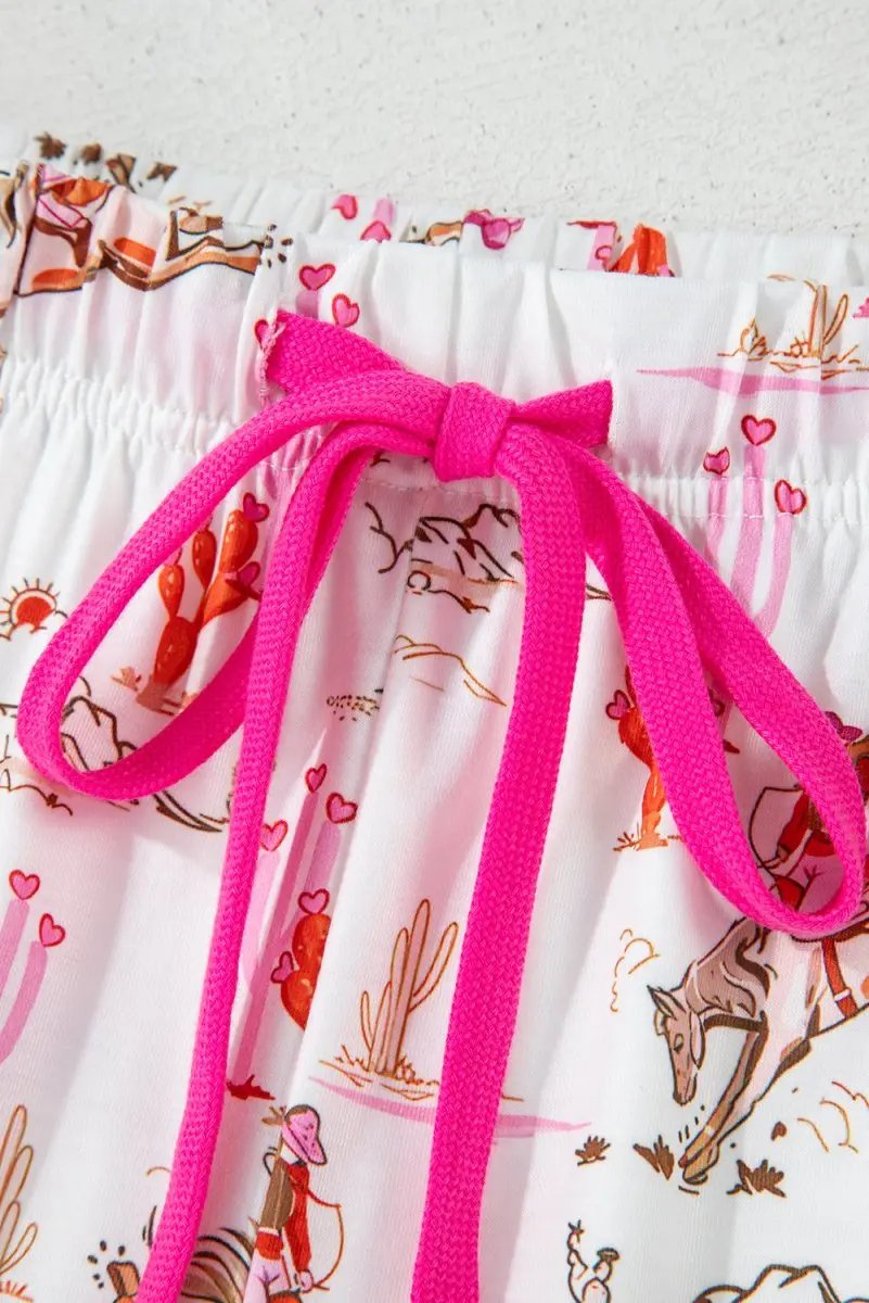 Shirts Love Salve White Western Sleepwear Women's Pajama Set Summer Home Wear Comfy