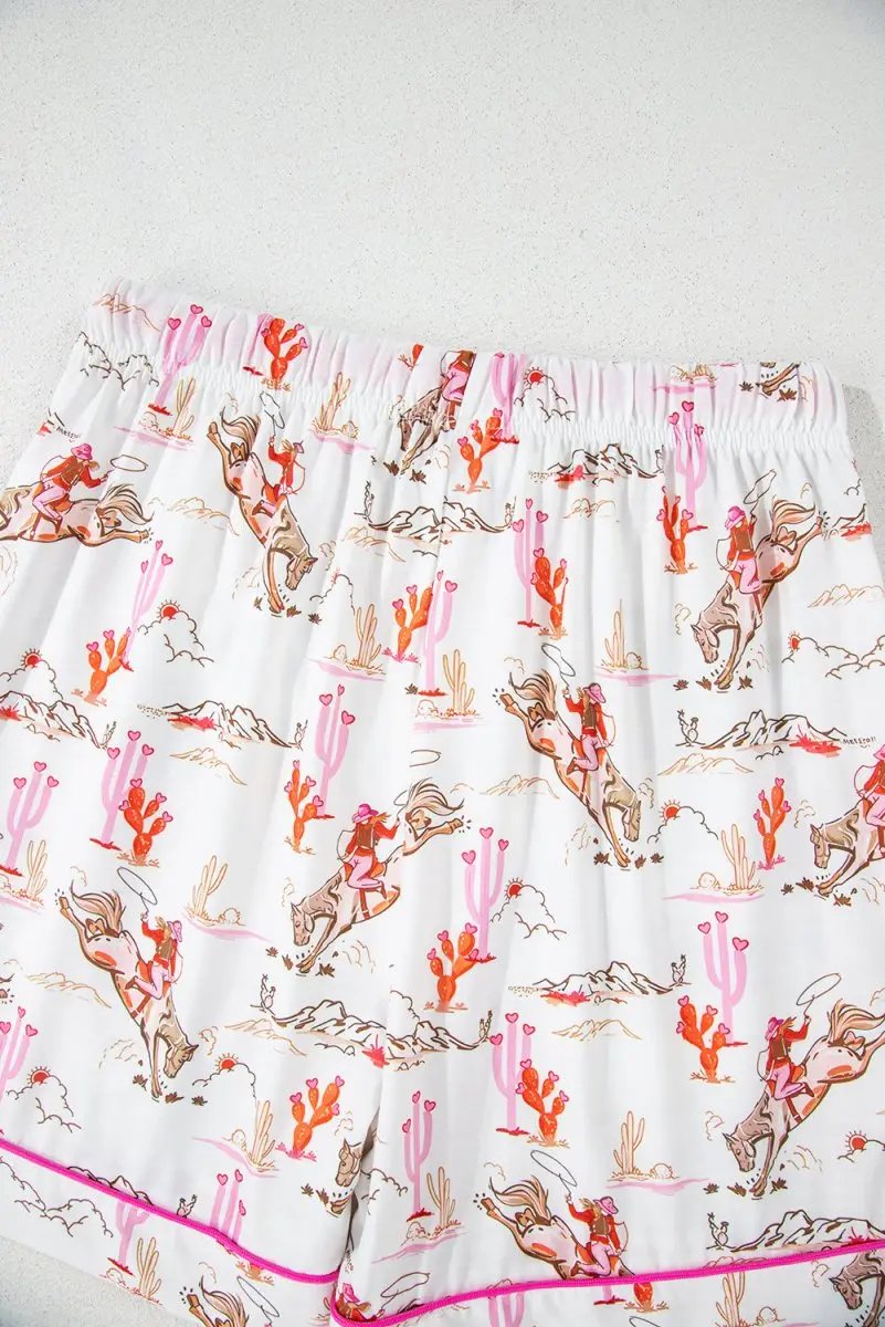 Shirts Love Salve White Western Sleepwear Women's Pajama Set Summer Home Wear Comfy