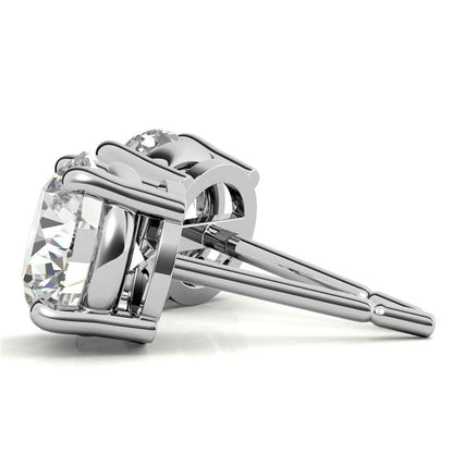 3.50 CTW Lab Grown Round Diamond Stud Earrings in 14k Gold – G/VS AGI Certified