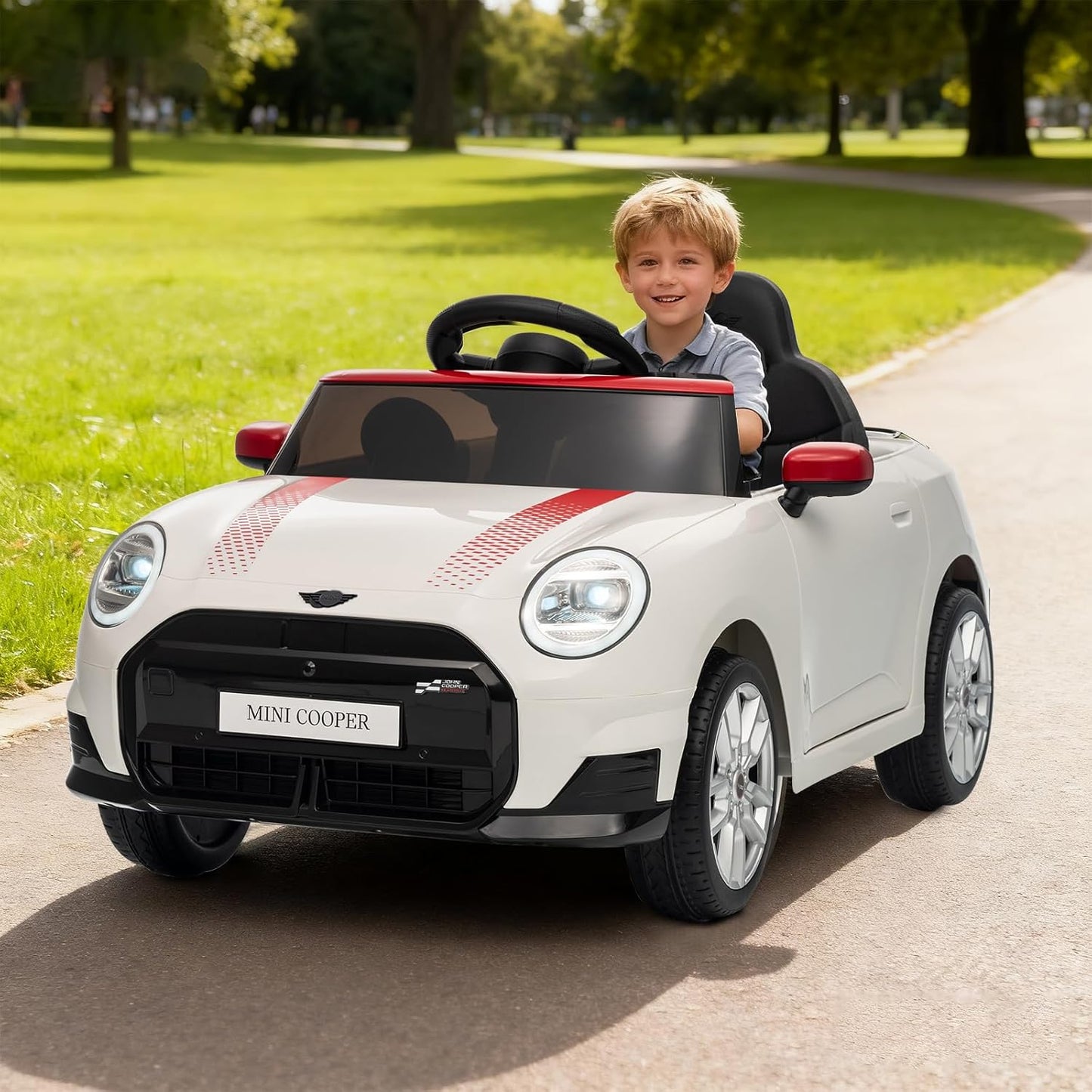 Mini Cooper Ride Electric Car For Children W/Magic Cars® Wireless Parental Control