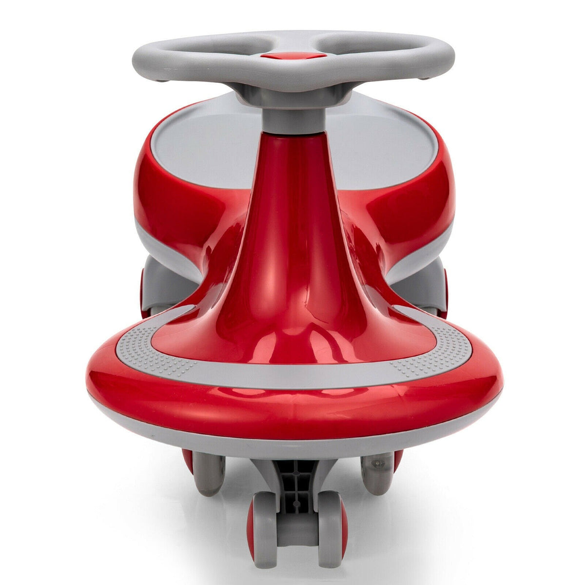 Wiggle Car Ride-On Toy with Flashing Wheels for Toddlers and Kids in Red