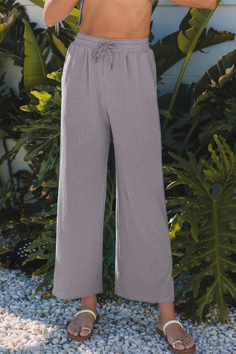 Pants Love Salve Solid Knit Set Women's Daily Wear Short Sleeve T-Shirt: Comfy & Casual