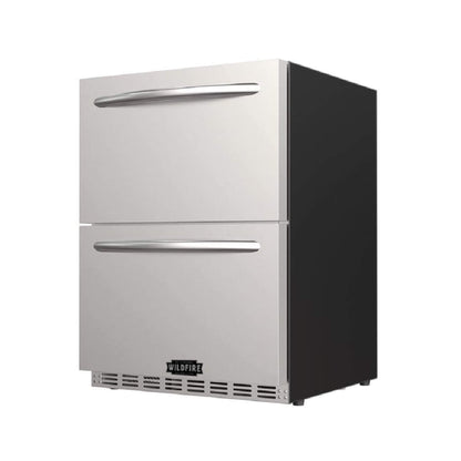 Wildfire Outdoor Living 24-Inch Dual Drawer Door Stainless Steel Outdoor Kitchen Fridge With 5.3 Cubic Feet Capacity [WFRDD24] (SAK50832)