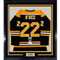 Framed Autographed/Signed Willie O'Ree "HOF 2018" 35x39 Boston Black Hockey Jersey JSA COA