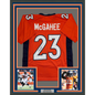 Framed Autographed/Signed Willis McGahee 35x39 Denver Orange Football Jersey JSA COA