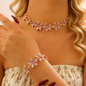 Trendy Geometric Enamel Flower Jewelry Set