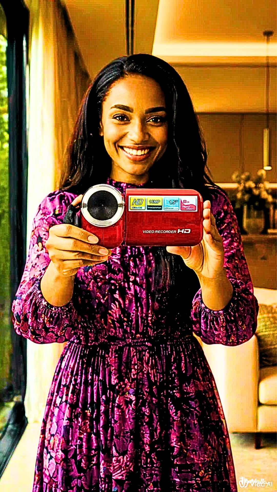 Red Mini Digital Camcorder HD Video Recorder | 16MP 720p 1.5" LCD 8x Zoom Compact DV Camera