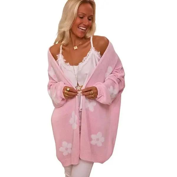 Women's Floral Knitted Cardigan | YNIQUE Black