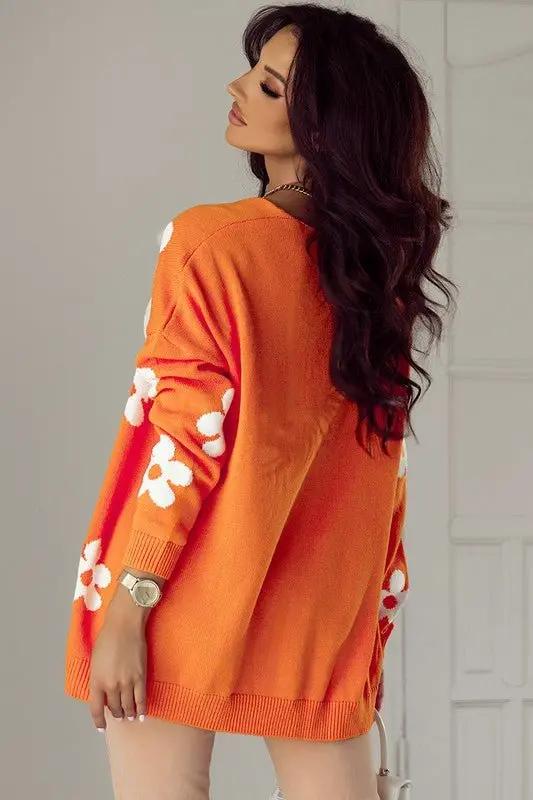 Women's Floral Knitted Cardigan | YNIQUE Black