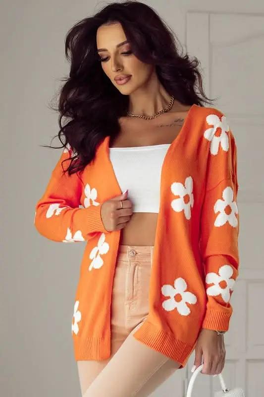 Women's Floral Knitted Cardigan | YNIQUE Black