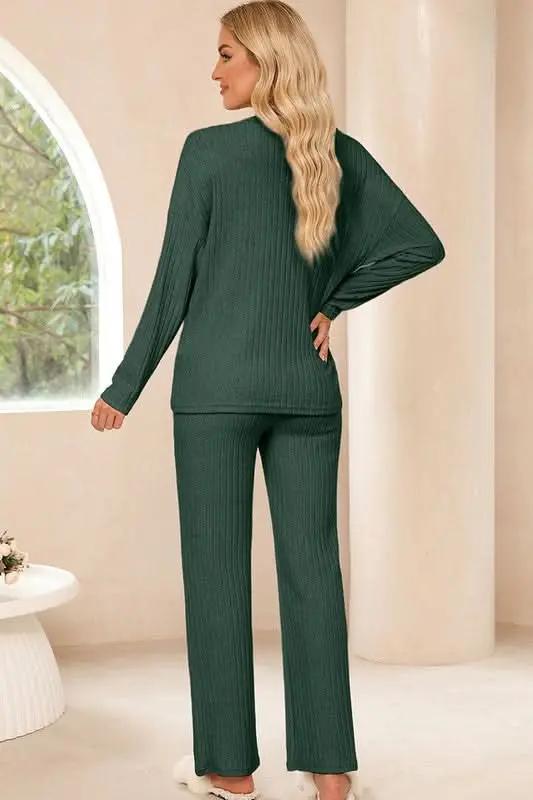 Sweaters YNIQUE Ribbed Knit Outfit Women's Loungewear Set V-Neck Slouchy Two-Piece Comfortable