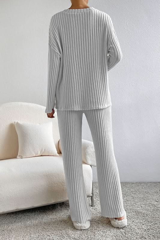Sweaters YNIQUE Ribbed Knit Outfit Women's Loungewear Set V-Neck Slouchy Two-Piece Comfortable