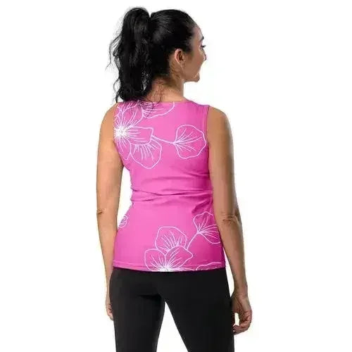 Womens Stretch Fit Tank Top - Pink Floral
