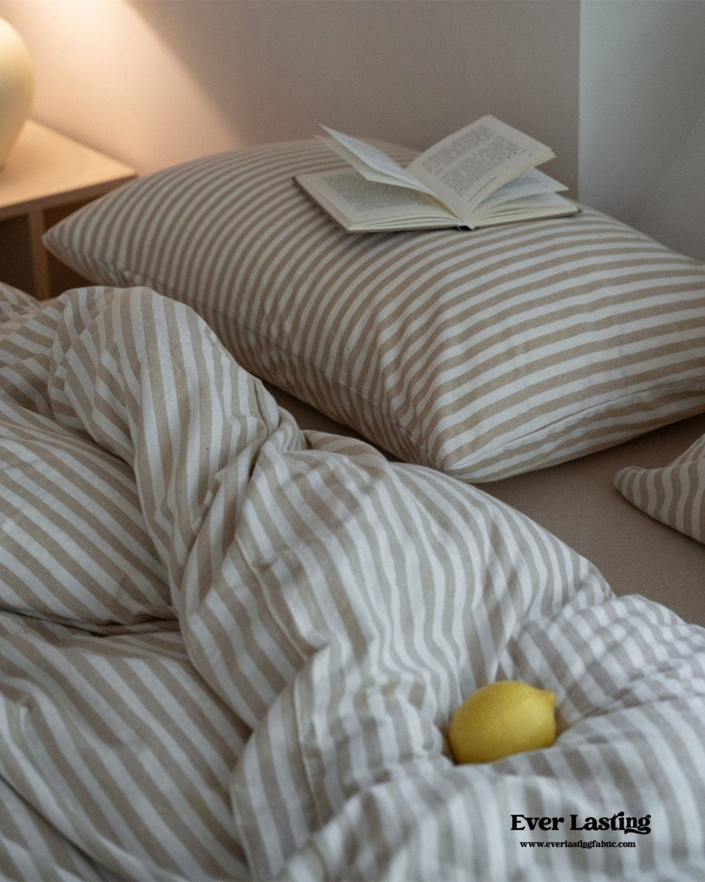 Wren Fresh Striped Jersey Knit Bedding Set / Green