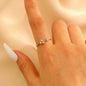 Stainless Steel Zircon Line Ring