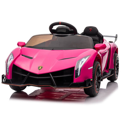 XMX615B Lamborghini Poison 12V Dual Drive Sports Car in Rose Red