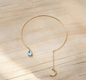 Simple & Elegant Zircon Moon Drop Choker