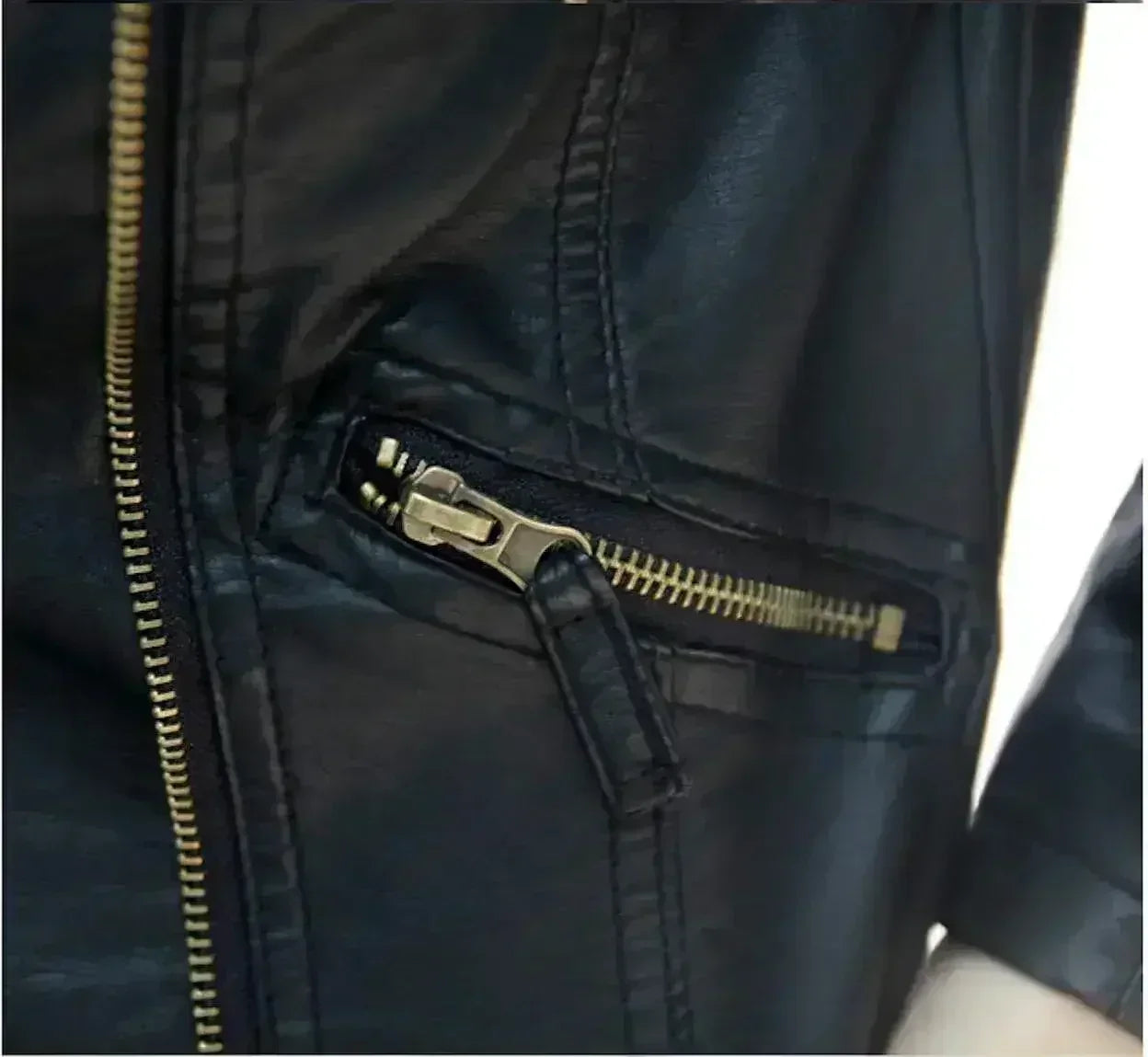 Cropped Vegan Leather Jacket – Black Slim Fit | XS-M