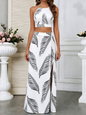 Vacation Print Two-Piece Skirt Set