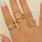 Stainless Steel Zircon Line Ring