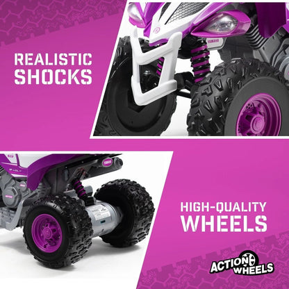 Yamaha Raptor 12V Purple Battery-Powered Ride-On ATV with Music for Kids Ages 3-5