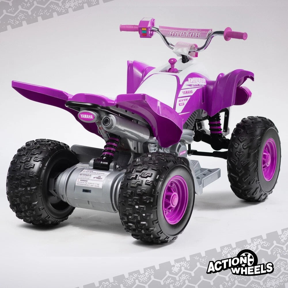 Yamaha Raptor 12V Purple Battery-Powered Ride-On ATV with Music for Kids Ages 3-5