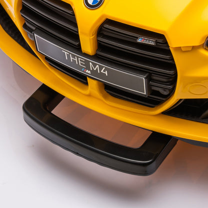 12V Yellow Kids Ride-On Toy Car with 2.4G Parent Remote Control and Three-Speed Settings