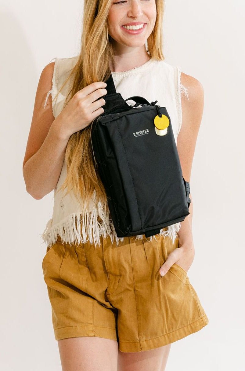 Mae | Black Nylon + Black Webbing