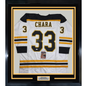 Framed Autographed/Signed Zdeno Chara 35x39 Boston White Hockey Jersey JSA COA