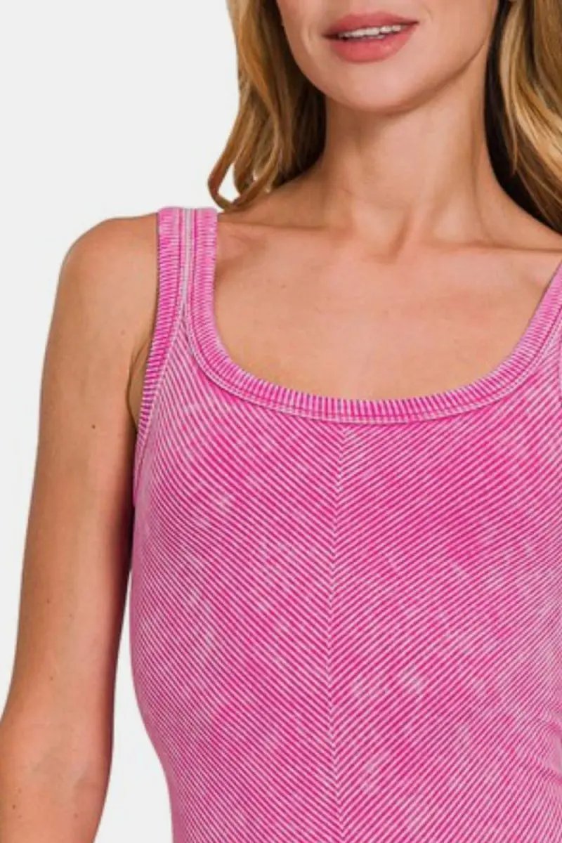 T-Shirts Trendsi Ribbed Tank Women's Everyday Style Basic Top Soft & Comfy