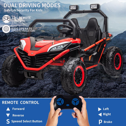 24V Electric 2-Seater Kids Ride-On UTV Truck with 4WD and Remote Control, 4x80W Motors