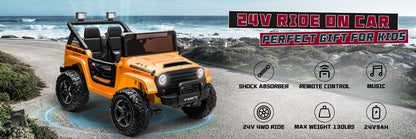 Kids Electric Ride-On Truck 24V 9AH Battery 4WD/2WD Multi-Color Power Car