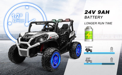 Electric Kids Ride-On 4WD/2WD UTV Truck with 24V Power, Bluetooth, and Music Features