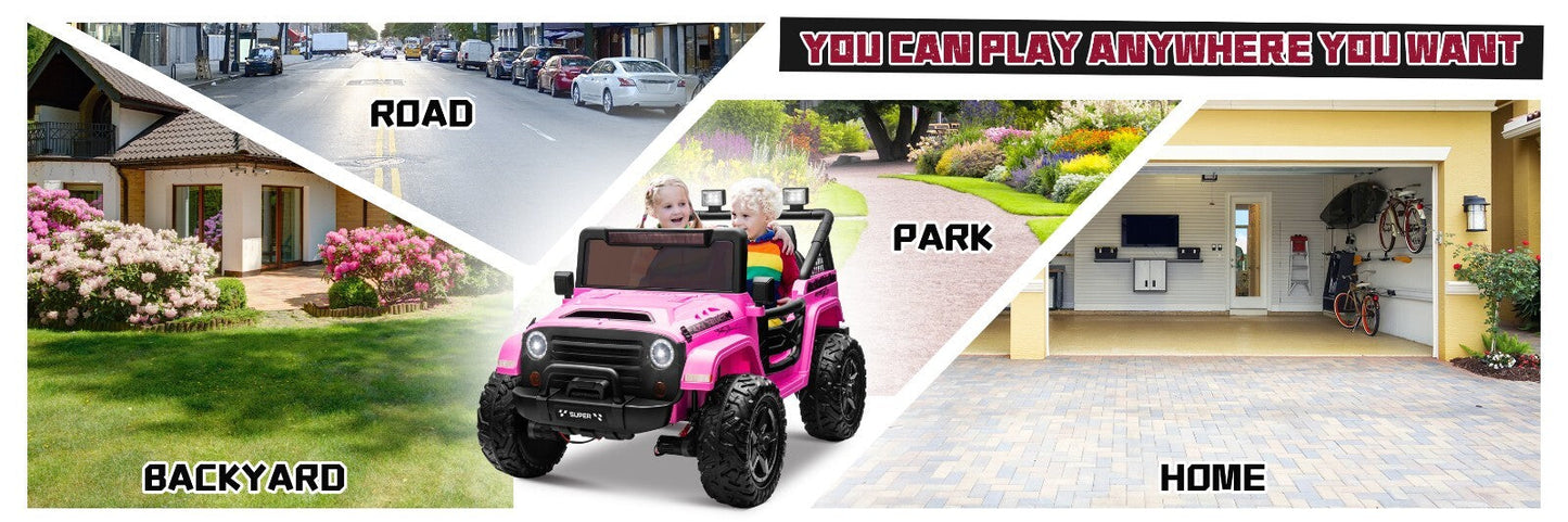Kids Electric Ride-On Truck Car 24V 9AH Battery with 4WD/2WD Power - Purple