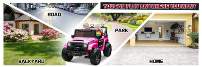 Kids Electric Ride-On Truck Car 24V 9AH Battery with 4WD/2WD Power - Purple